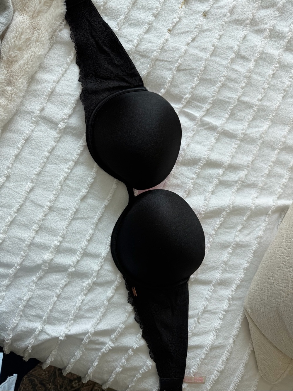 PINK Victoria's Secret Black Smooth push up strapless Bra